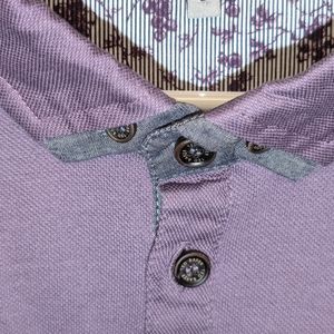 🏌️Ted Baker Men's purple T shirt size 6 (XXL)100% cotton .loads of detail